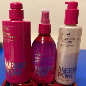 VS Pink Merry Pom Discontinued Set Lotion Mist Oil